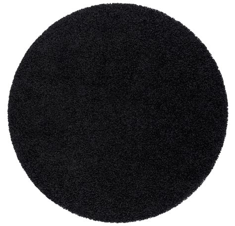 Tapis SOFFI Cercle shaggy 5cm noir cercle 120 cm