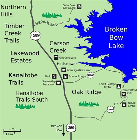 Broken Bow Lake Map - San Antonio Map