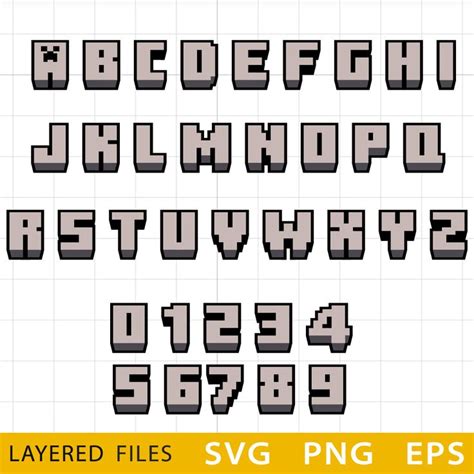 Minecraft 3d Font SVG, Minecraft Font Cricut, Alphabet Minec - Inspire Uplift | Minecraft font ...