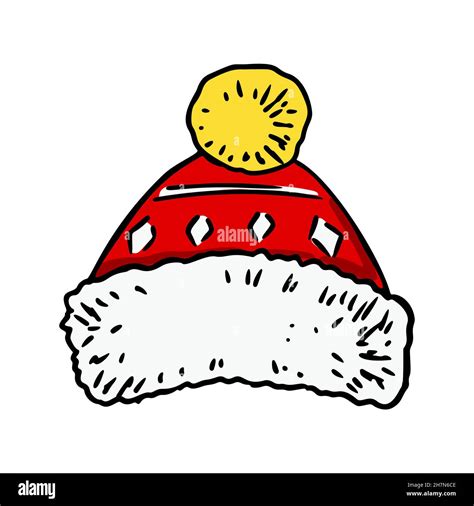 Hand drawn winter red hat. Vector illustration Stock Vector Image & Art - Alamy