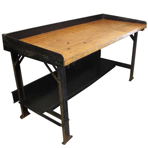 Vintage Industrial Work Table For Sale at 1stdibs