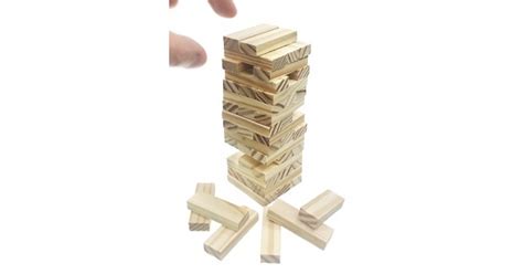 Wooden Tower Game Natural Wood : Stacking Game : Family Fun