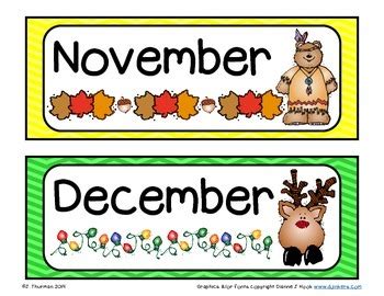 Months of the Year Bulletin Board Calendar Set by Jenny Thurman | TpT