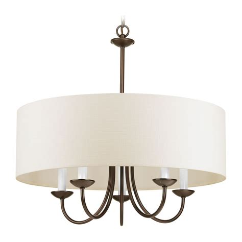 Drum Pendant Light with Beige / Cream Shades in Antique Bronze Finish ...