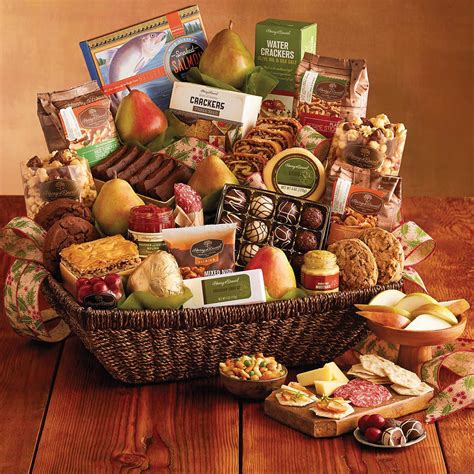 Deluxe Hearthside Gift Basket | Food baskets for christmas, Food basket ...