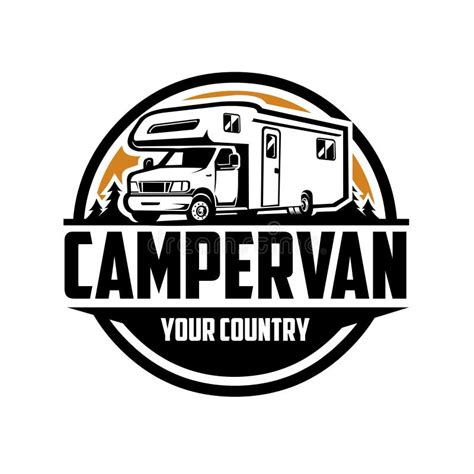 Camper Van RV Caravan Motorhome Ready Made Logo Design Stock Illustration - Illustration of ...