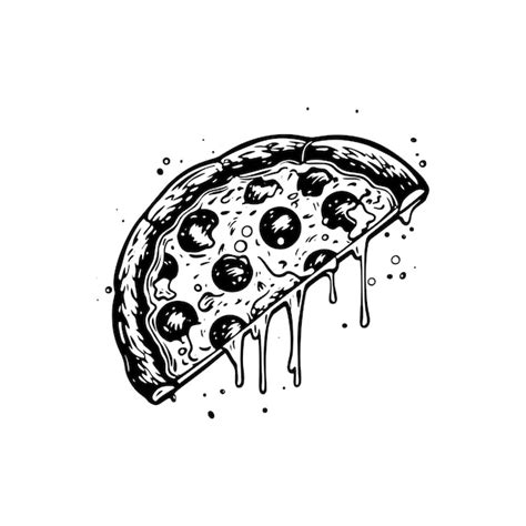 Premium Vector | A black vector of pizza logo with white background