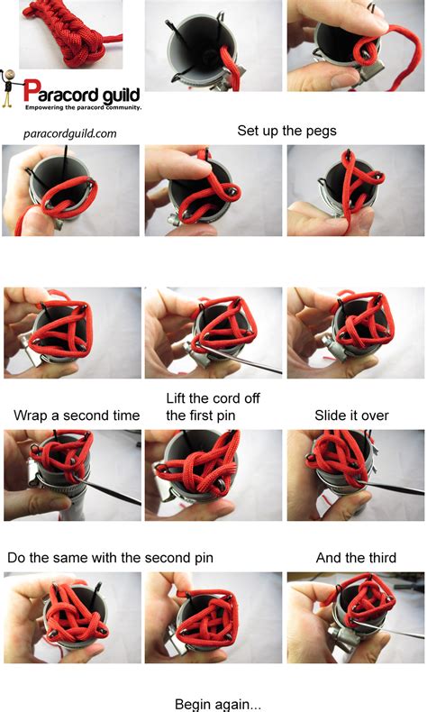 Three and four peg spool knitting - Paracord guild