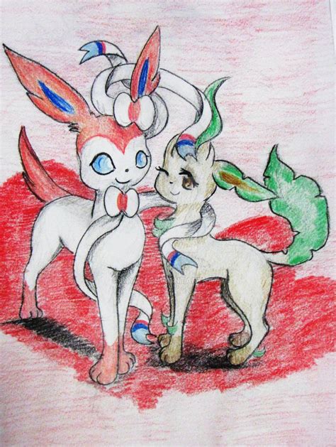 Sylveon and Leafeon by Inyah on DeviantArt