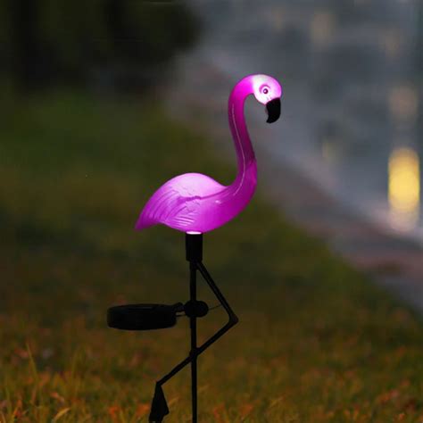 LED Solar Garden Light Simulated Flamingo Lawn Lamp Waterproof Solar Led Lights Outdoor For ...