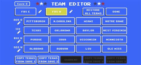 College Football Teams : r/RetroBowl