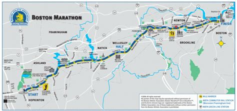 Boston Marathon Course Map | Atent For Rent