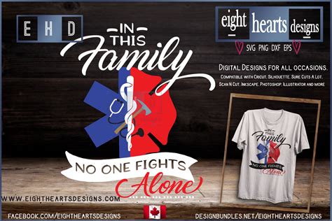 In this Family, no one fights alone- SVG PNG EPS JPEG HTV (217625) | SVGs | Design Bundles