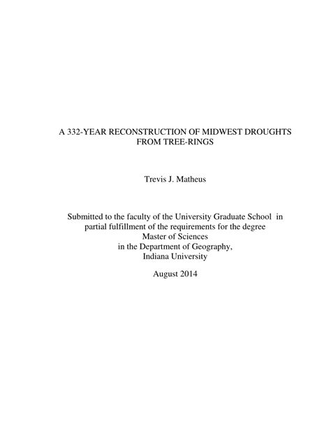 (PDF) A 332-YEAR RECONSTRUCTION OF MIDWEST DROUGHTS FROM TREE-RINGS