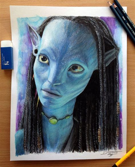 neytiri avatar color pencil drawing by atomic 19 - preview | Color pencil drawing, Drawings ...