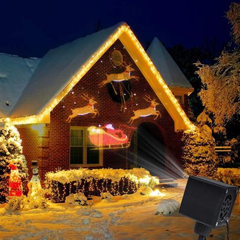 YUNLIGHTS Christmas Light Projector Santa Reindeer LED Projector Light Outdoor Christmas ...