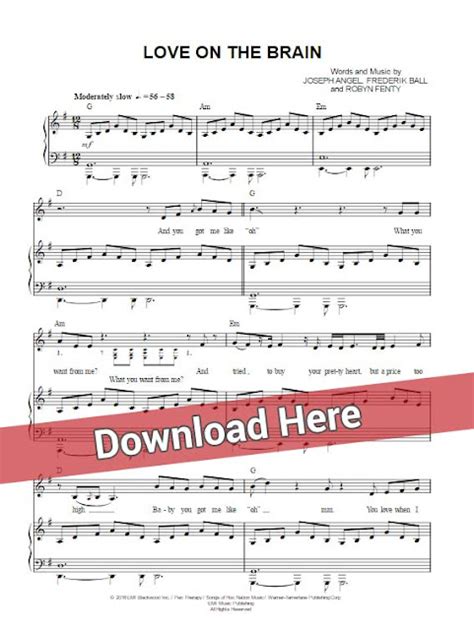 Rihanna - Love On The Brain Piano Sheet Music Notes, Chords