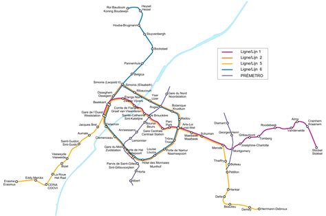 Métro :plan du métro de Bruxelles, Belgique