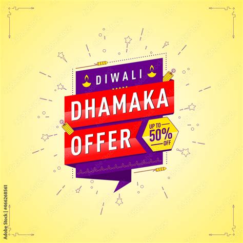 Vecteur Stock Diwali Dhamaka sale Offer, Template, Banner, Logo Design, Icon, Poster, Unit ...