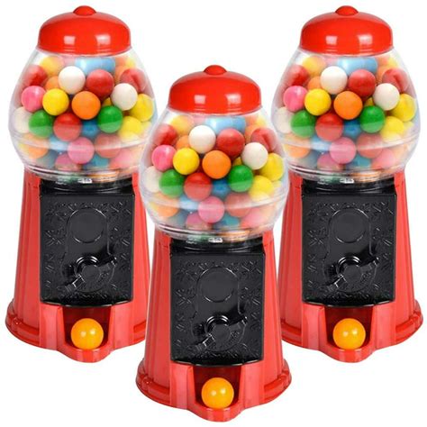 Gold Toy Gumball Machine for Kids, Set of 3, 6.5 Inch Desktop Gold Toy ...