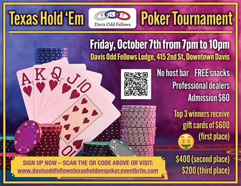 Texas Hold'em Poker Tournament October 2022 - Davis Odd Fellows Lodge #169