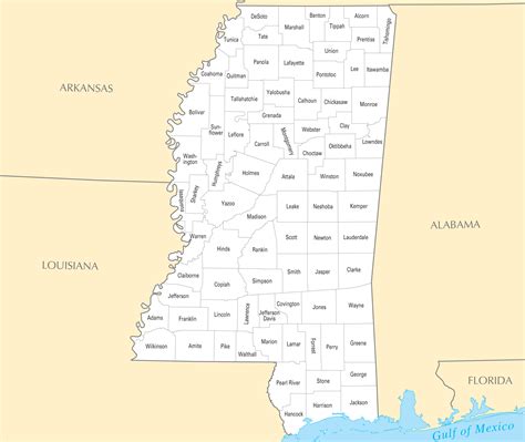 Alphabetical List Of Mississippi Counties - ListCrab.com