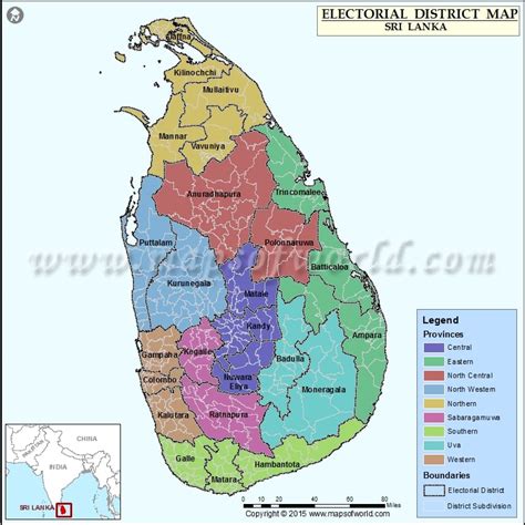 Map of Electoral Districts in Sri Lanka