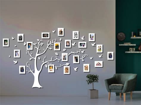 Family Tree Wooden Wall Art, Wall Decor, Include 20 Frame - Etsy ...