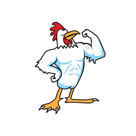 strong rooster or chicken cartoon vector for brand, label or any other purpose. 7003519 Vector ...