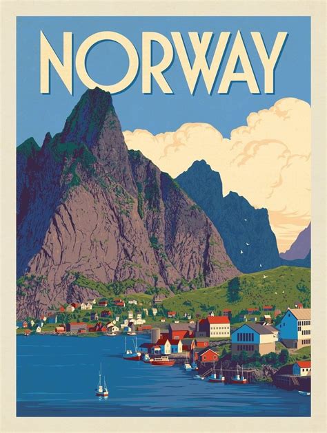 Norway Art Print | Travel poster design, Travel posters, Retro travel ...