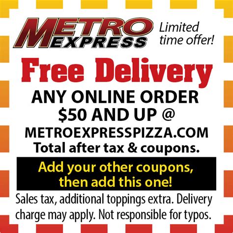 Carryout Specials | Coupon Deals | Low Prices | Metro Express Pizza