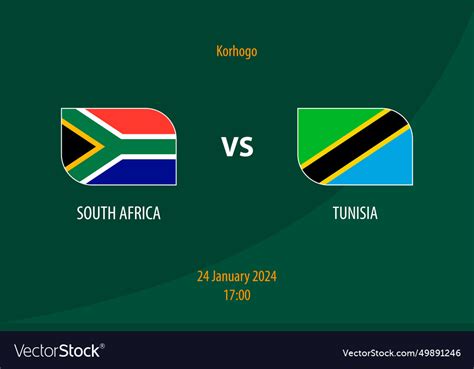 South africa vs tunisia football scoreboard Vector Image