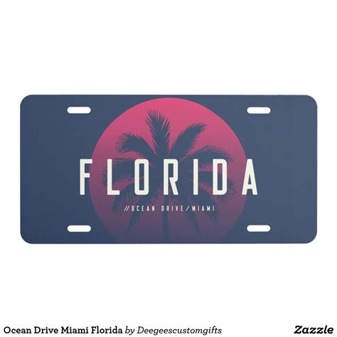 Ocean Drive Miami Florida License Plate | Zazzle.com in 2021 | Custom front license plates ...