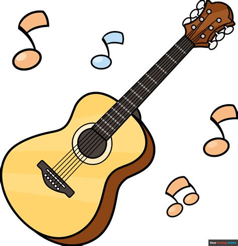 How to Draw an Acoustic Guitar - Really Easy Drawing Tutorial