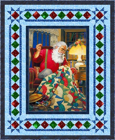 Your Free Quilt Pattern – Quilting Santa | eQuilter Blog Panel Quilt Patterns, Fabric Panel ...