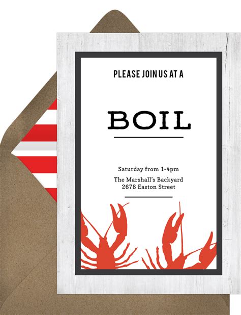 Crawfish Boil Invitations in Red | Greenvelope.com