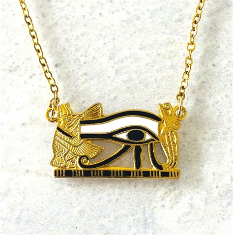 Vintage MMA Egyptian Revival Eye of Horus Necklace 19… - Gem