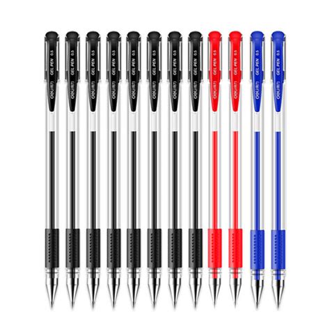 10 PCS School gel pens 0.5 mm ballpen Black blue red ballpoint Stationery | Lazada Singapore