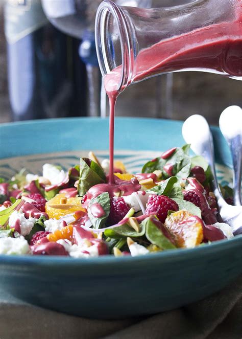 Raspberry Salad with Mixed Greens and Oranges - Just a Little Bit of Bacon