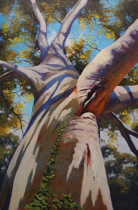 Australian Gum Tree Portrait by artsaus | Landscape paintings, Tree ...