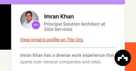 Imran Khan - Principal Solution Architect at Zeta Services | The Org