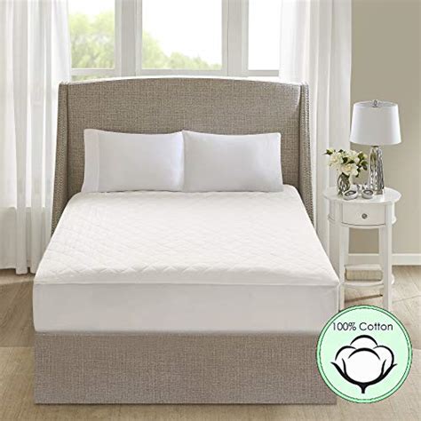 Beautyrest 100% Cotton Heated Mattress Pad, Temperature Control, Electric Bed Warmer with 18 ...