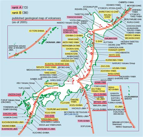 Geological Map of Volcanoes in Japan - Maps on the Web