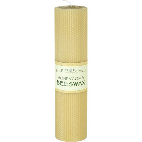 3" x 12" Honeycomb Beeswax Pillar Candle | BeeHiveCandles.com