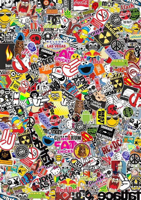 A4 list. JDM stickers for print. Sticker Bombing. Sticker Bomb Wallpaper, Graffiti Wallpaper ...