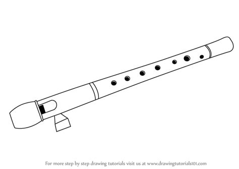 Learn How to Draw a Flute (Musical Instruments) Step by Step : Drawing ...