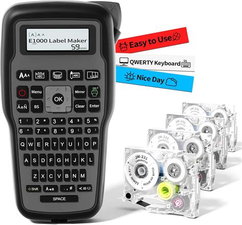 Amazon.com : Handheld Label Maker Machine with Keyboard - E1000 Pro Portable Label Maker, Label ...