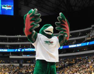 UW Green Bay Phoenix mascot, Phlash the Phoenix. | Wisconsin green bay, Mascot, Green bay