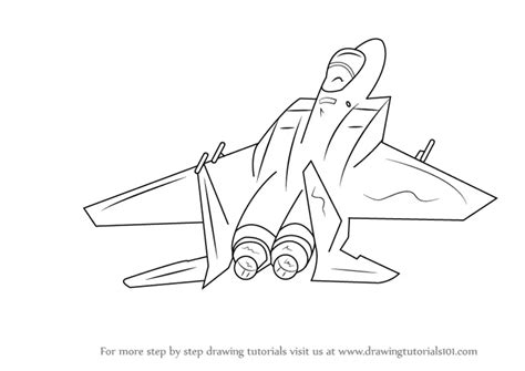 Learn How to Draw Fighter Jet Aircraft (Fighter Jets) Step by Step : Drawing Tutorials