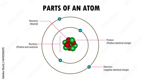 parts of an atom diagram, physics Stock Vector | Adobe Stock